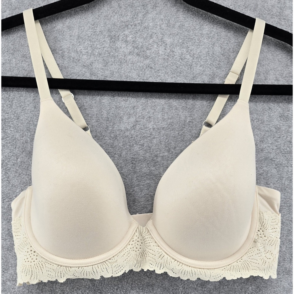 Aerie 36C Real Sunnie Bra Demi Floral Lace Ivory Underwire Push-up Romantic